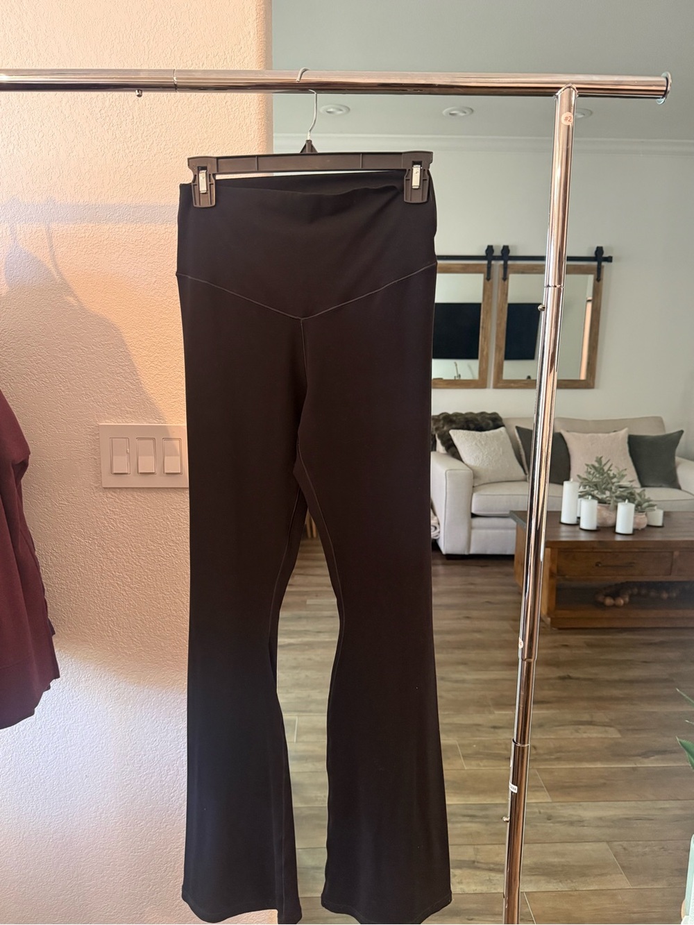 Black High-Rise Flare Leggings
